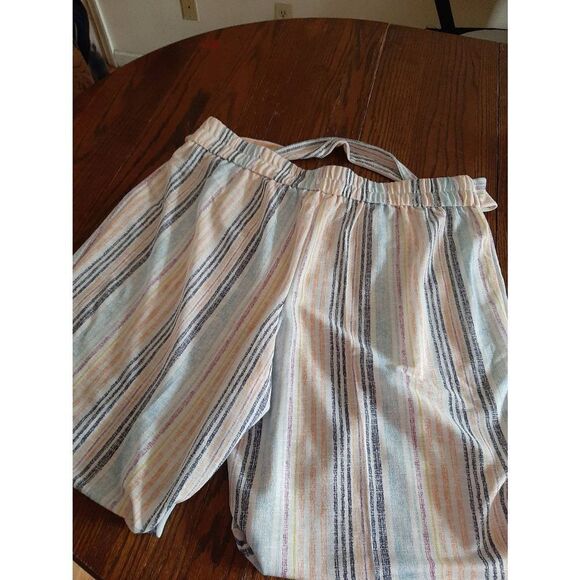 Size 22/24WP C Est 1946 Pastel Striped Wide Leg Capri High Rise Casual Pants - Picture 3 of 3
